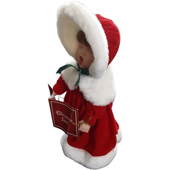 VINTAGE Victorian Caroler Porcelain Girl Red "Velvet" Music Score 9"‎ (N… - Picture 3 of 9